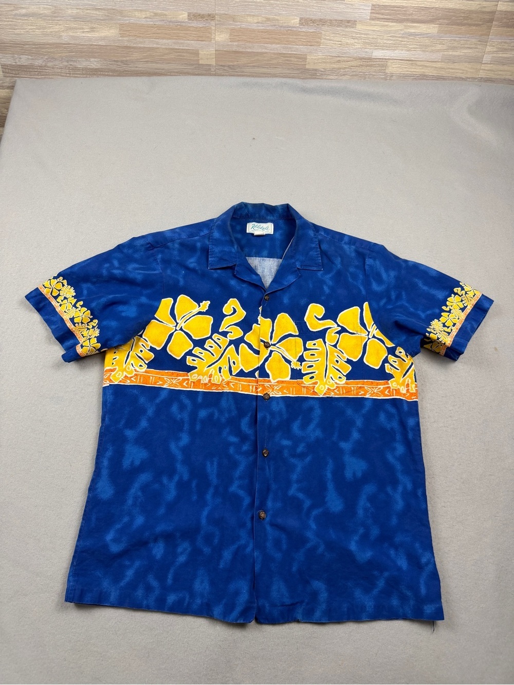Vintage Kole Kole Hawaii Blue Hibiscus Aloha Hawaiian Shirt Men’s L